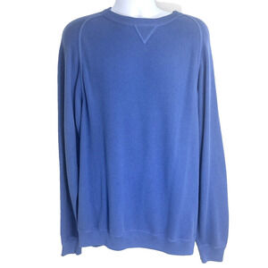 Peru Unlimited Mens Sweater Size Large‎ Blue Crew Neck Pima Cotton Interlock